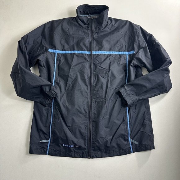 VINTAGE Nike‎ Track Windbreaker Jacket Men XL Blue Y2K Gray Tag Full Zip Logo - Picture 1 of 10